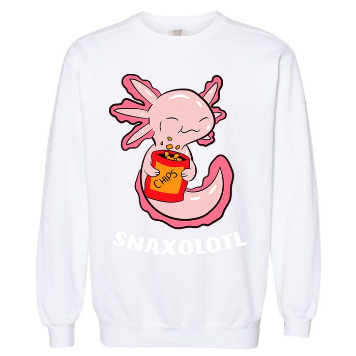 Cute Axolotl Lover Snaxolotl Kawaii Axolotl Food Sweets  Garment-Dyed Sweatshirt