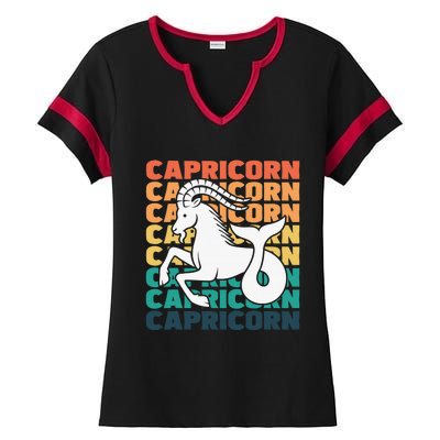 Capricorn  Afro Locs  Zodiac Signs Birthday Girls Ladies Halftime Notch Neck Tee