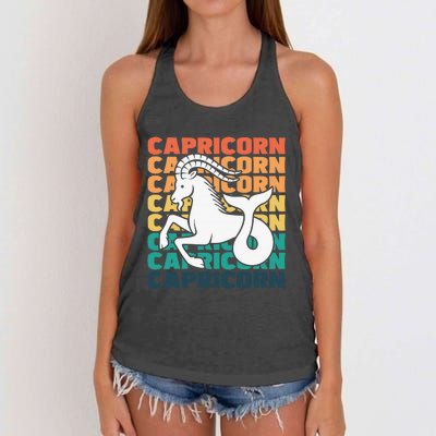 Capricorn  Afro Locs  Zodiac Signs Birthday Girls Women's Knotted Racerback Tank