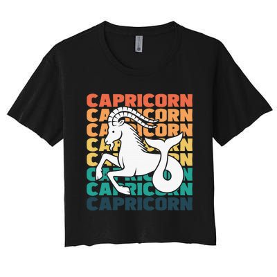 Capricorn  Afro Locs  Zodiac Signs Birthday Girls Women's Crop Top Tee