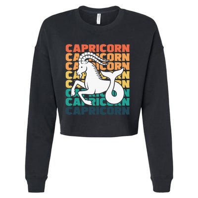 Capricorn  Afro Locs  Zodiac Signs Birthday Girls Cropped Pullover Crew