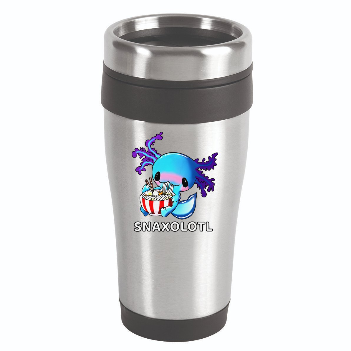 Cute Axolotl Lover Blue Snaxolotl Eating Ra Kawaii Anime  16oz Travel Tumbler