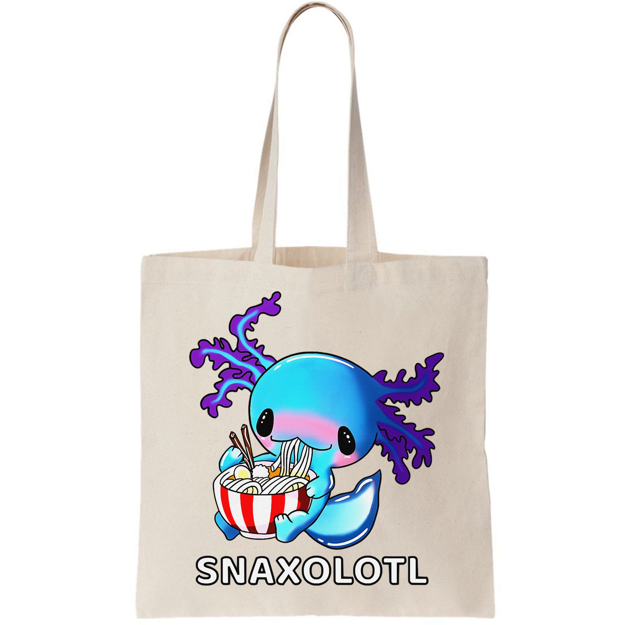 Cute Axolotl Lover Blue Snaxolotl Eating Ra Kawaii Anime  Bag