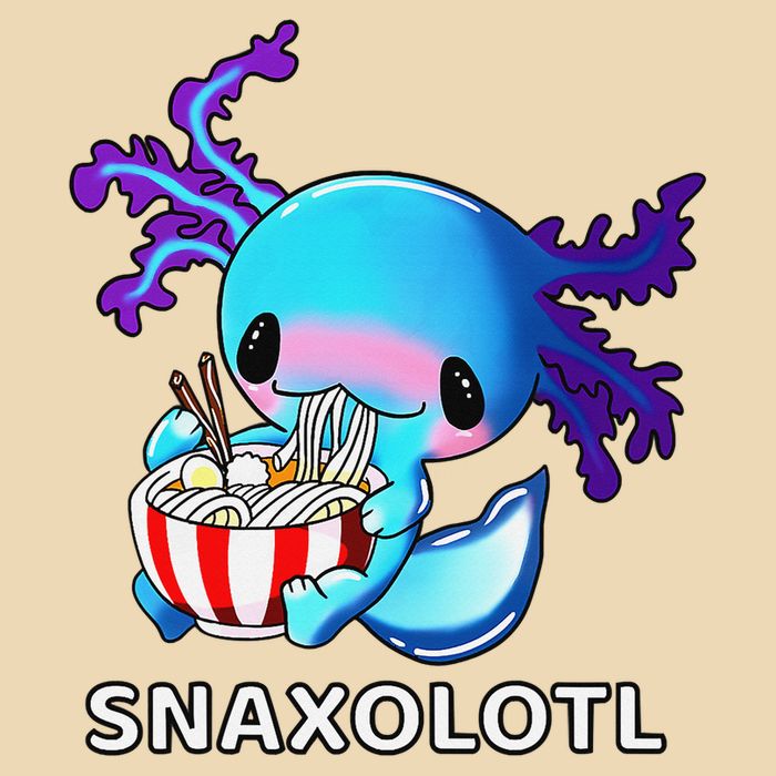 Cute Axolotl Lover Blue Snaxolotl Eating Ra Kawaii Anime  Bag