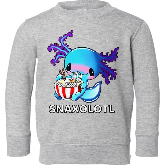 Cute Axolotl Lover Blue Snaxolotl Eating Ra Kawaii Anime  Toddler Sweatshirt