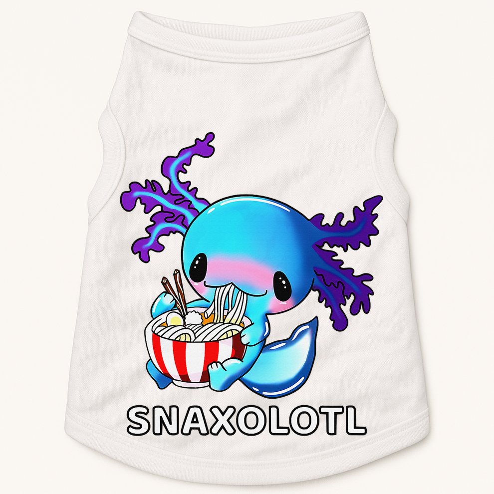 Cute Axolotl Lover Blue Snaxolotl Eating Ra Kawaii Anime  Doggie Tank