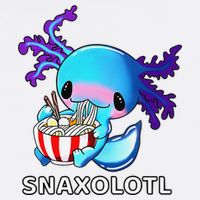 Cute Axolotl Lover Blue Snaxolotl Eating Ra Kawaii Anime  Doggie Tank