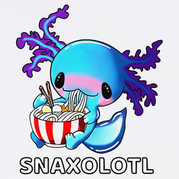 Cute Axolotl Lover Blue Snaxolotl Eating Ra Kawaii Anime  Doggie Tank
