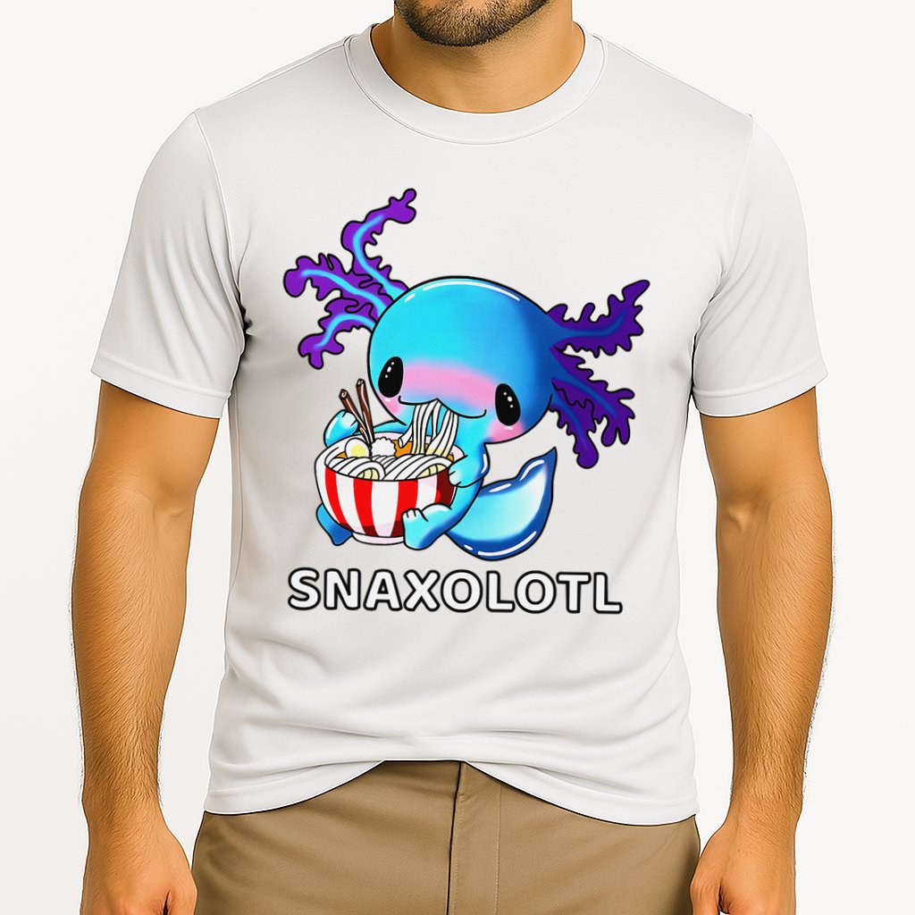 Cute Axolotl Lover Blue Snaxolotl Eating Ra Kawaii Anime  Cooling Performance Crew T-Shirt