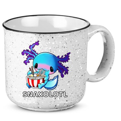 Cute Axolotl Lover Blue Snaxolotl Eating Ra Kawaii Anime  15oz Campfire Ceramic Mug