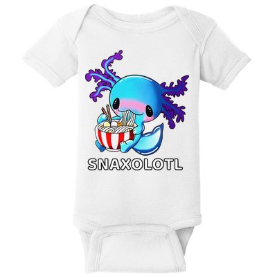 Cute Axolotl Lover Blue Snaxolotl Eating Ra Kawaii Anime  Baby Bodysuit