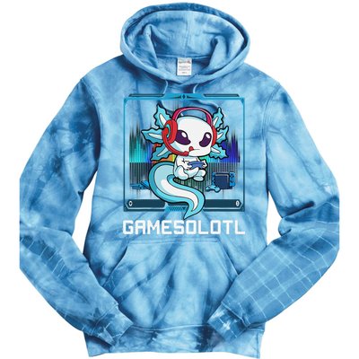 Cute Axolotl Lover Gamesalotl Gaming Axolotl Tie Dye Hoodie