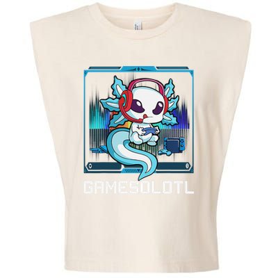 Cute Axolotl Lover Gamesalotl Gaming Axolotl Garment-Dyed Women's Muscle Tee