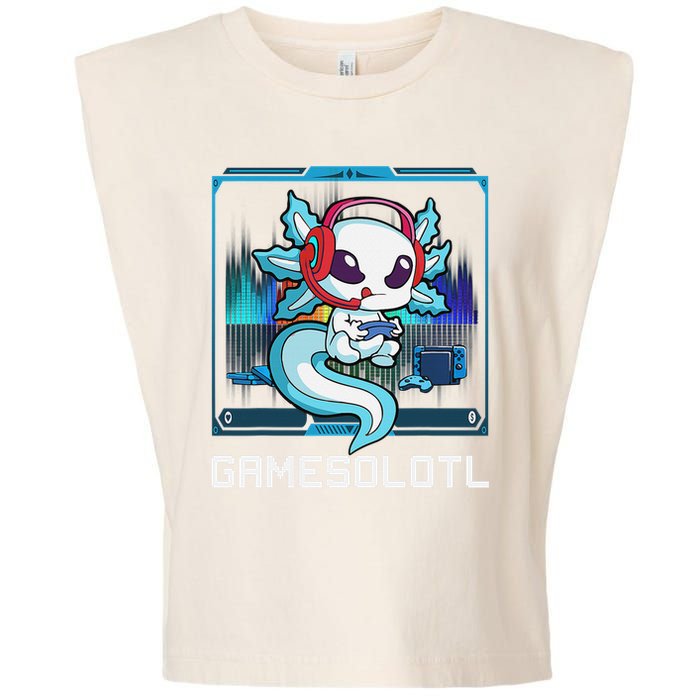 Cute Axolotl Lover Gamesalotl Gaming Axolotl Garment-Dyed Women's Muscle Tee