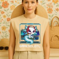 Cute Axolotl Lover Gamesalotl Gaming Axolotl Garment-Dyed Women's Muscle Tee