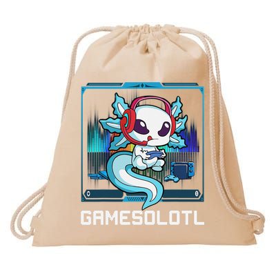 Cute Axolotl Lover Gamesalotl Gaming Axolotl Drawstring Bag