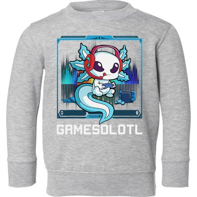 Cute Axolotl Lover Gamesalotl Gaming Axolotl Toddler Sweatshirt