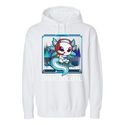 Cute Axolotl Lover Gamesalotl Gaming Axolotl Garment-Dyed Fleece Hoodie