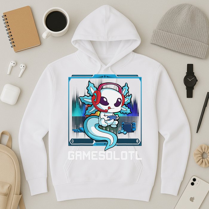 Cute Axolotl Lover Gamesalotl Gaming Axolotl Hoodie