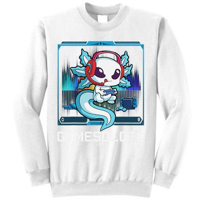 Cute Axolotl Lover Gamesalotl Gaming Axolotl Sweatshirt