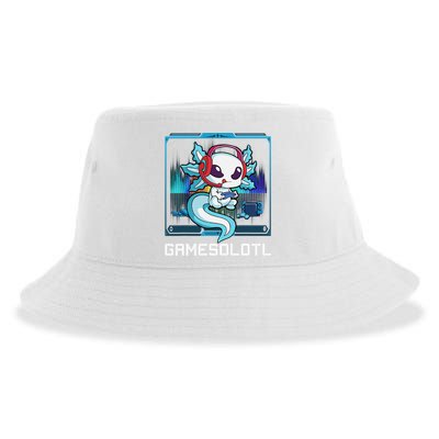 Cute Axolotl Lover Gamesalotl Gaming Axolotl Sustainable Bucket Hat