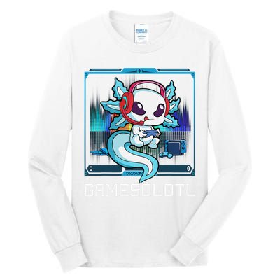 Cute Axolotl Lover Gamesalotl Gaming Axolotl Tall Long Sleeve T-Shirt