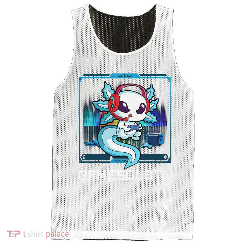 Cute Axolotl Lover Gamesalotl Gaming Axolotl Mesh Reversible Basketball Jersey Tank