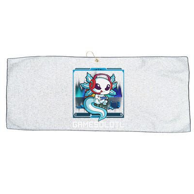 Cute Axolotl Lover Gamesalotl Gaming Axolotl Large Microfiber Waffle Golf Towel