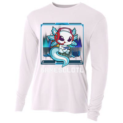 Cute Axolotl Lover Gamesalotl Gaming Axolotl Cooling Performance Long Sleeve Crew