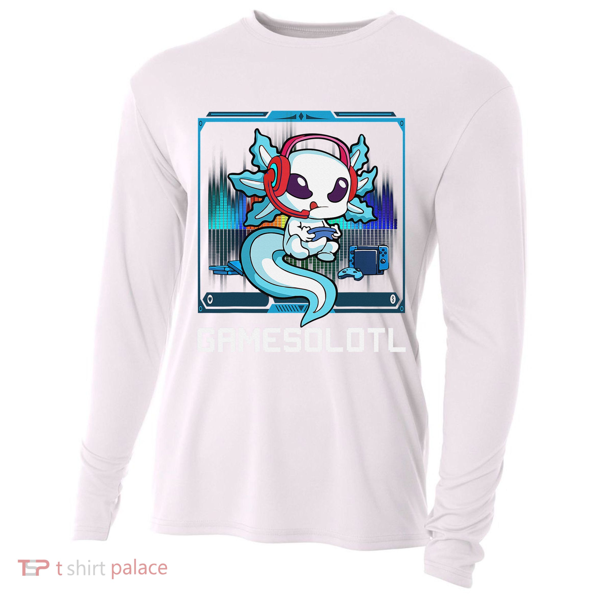 Cute Axolotl Lover Gamesalotl Gaming Axolotl Cooling Performance Long Sleeve Crew