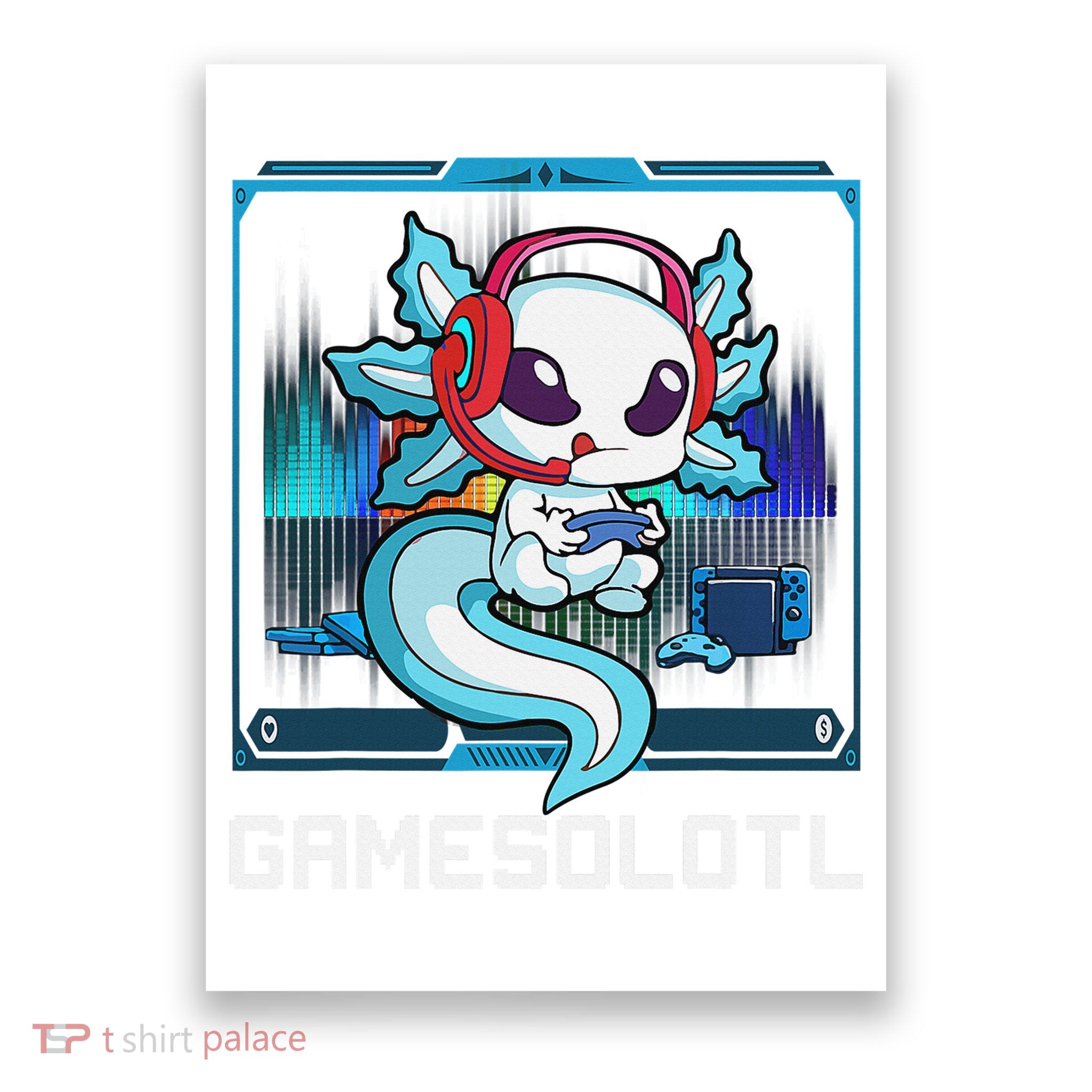 Cute Axolotl Lover Gamesalotl Gaming Axolotl Poster