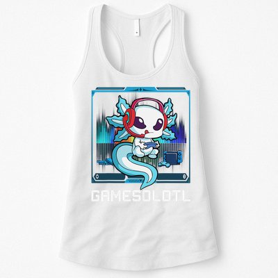 Cute Axolotl Lover Gamesalotl Gaming Axolotl Womens Tank Top