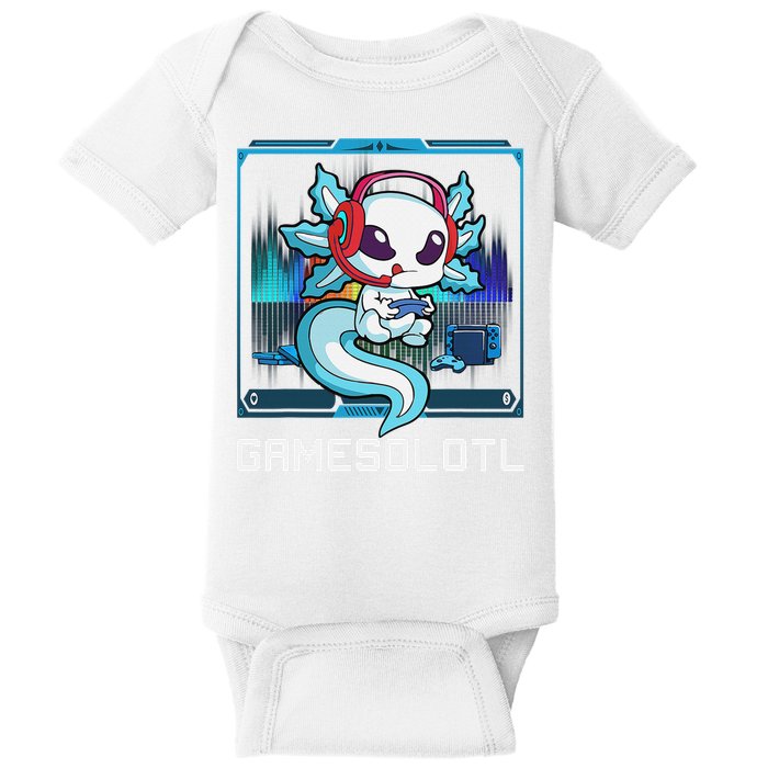Cute Axolotl Lover Gamesalotl Gaming Axolotl Baby Bodysuit