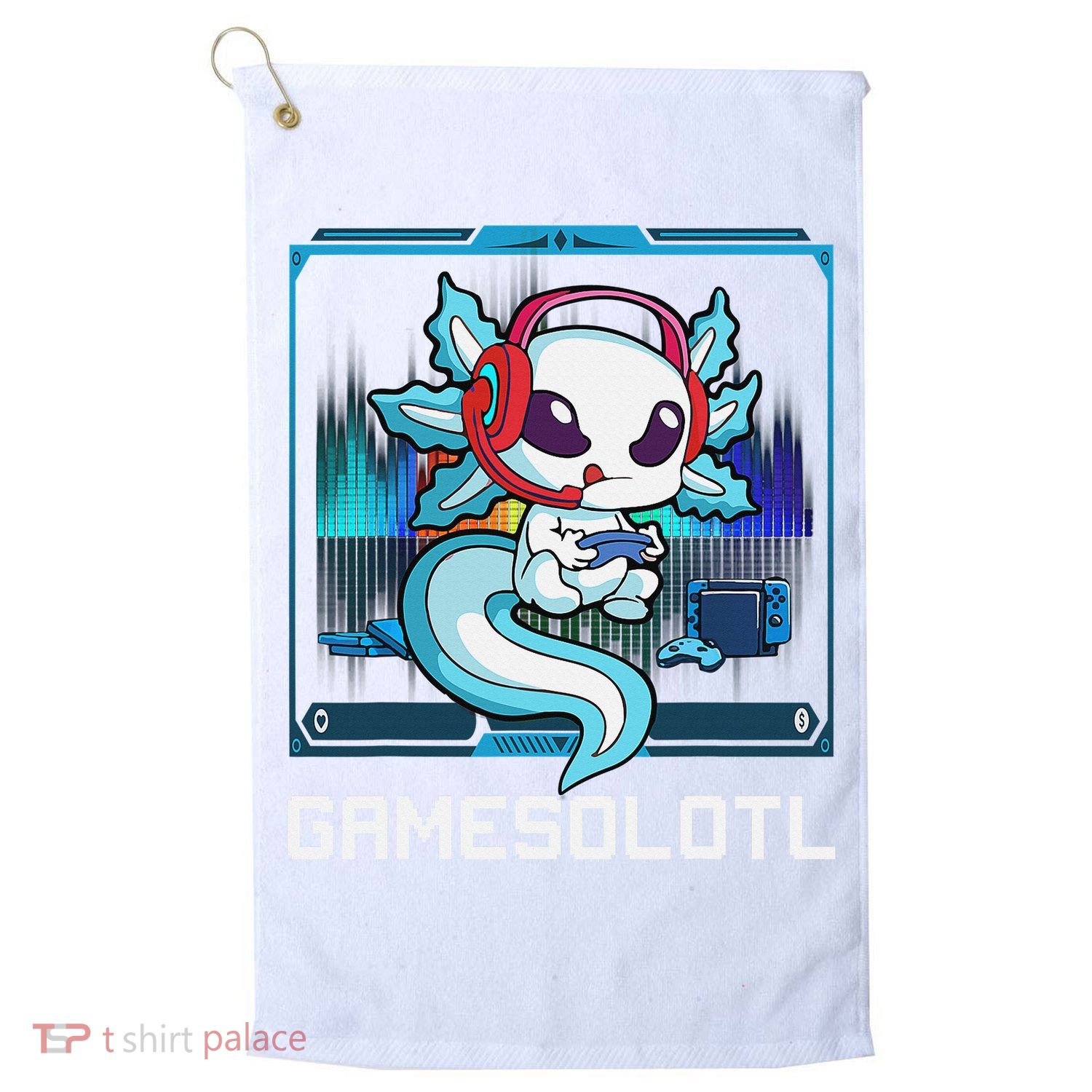 Cute Axolotl Lover Gamesalotl Gaming Axolotl Golf Towel