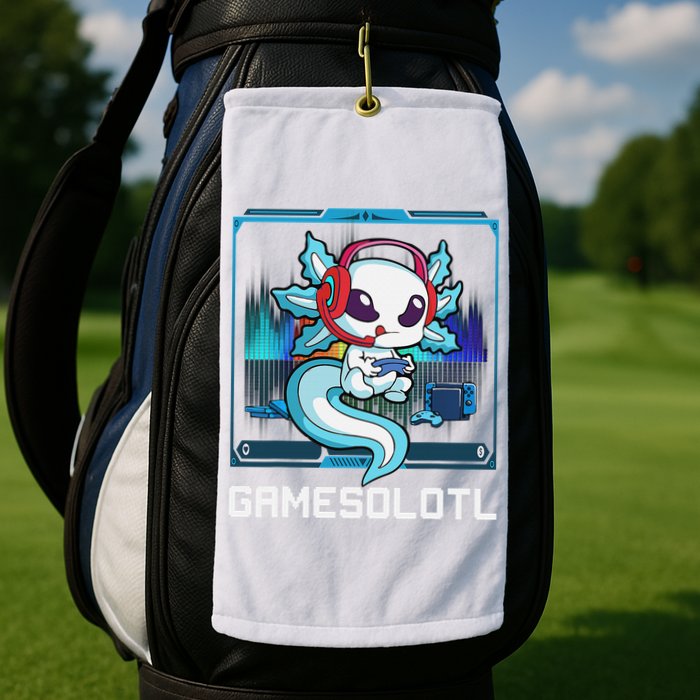 Cute Axolotl Lover Gamesalotl Gaming Axolotl Golf Towel