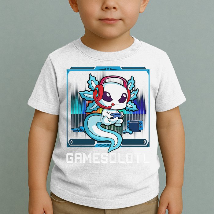 Cute Axolotl Lover Gamesalotl Gaming Axolotl Toddler T-Shirt