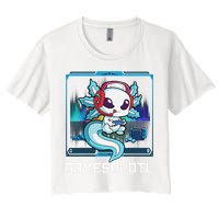 Cute Axolotl Lover Gamesalotl Gaming Axolotl Crop Top