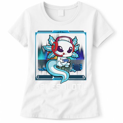 Cute Axolotl Lover Gamesalotl Gaming Axolotl Womens T-Shirt