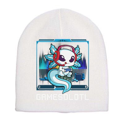 Cute Axolotl Lover Gamesalotl Gaming Axolotl Short Acrylic Beanie