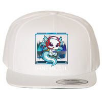 Cute Axolotl Lover Gamesalotl Gaming Axolotl Wool Snapback Cap