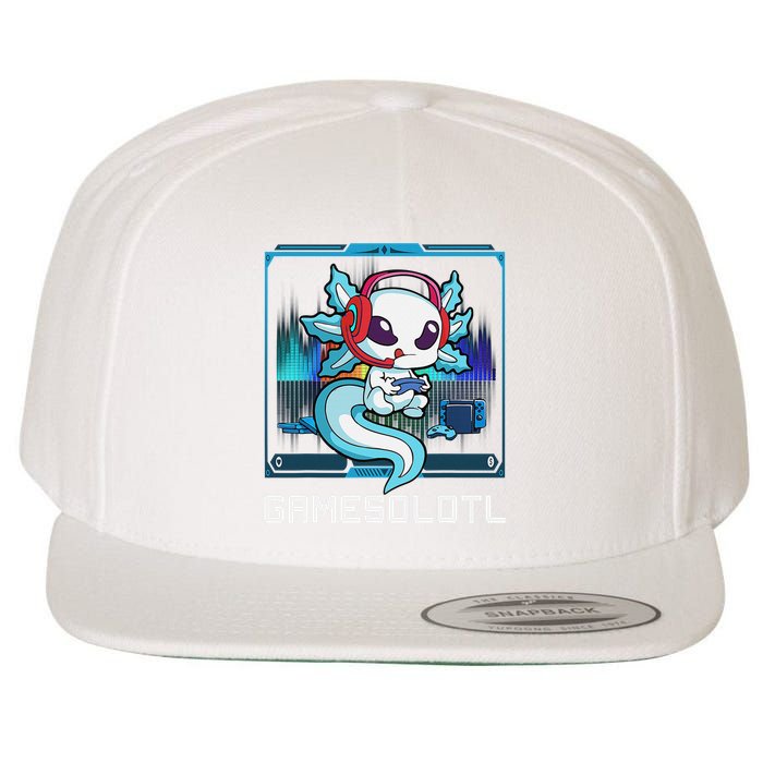 Cute Axolotl Lover Gamesalotl Gaming Axolotl Wool Snapback Cap