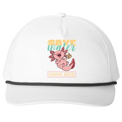 Cute Axolotl Lover Funny Animal Quote Save Water Beer Gift Snapback Five-Panel Rope Hat