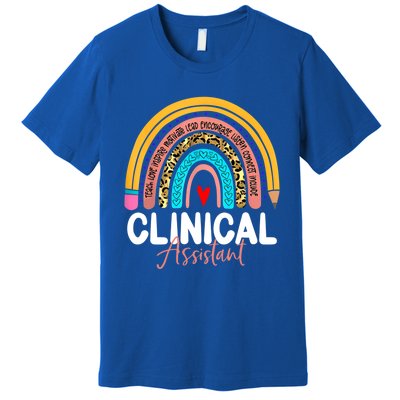 Clinical Assistant Leopard Rainbow Healthcare Doctor Clinic Gift Premium T-Shirt