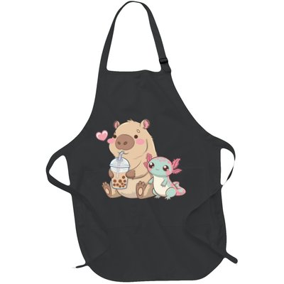 Cute Axolotl Lover Capybara Kawaii Anime Drinking Bubble Tea Apron