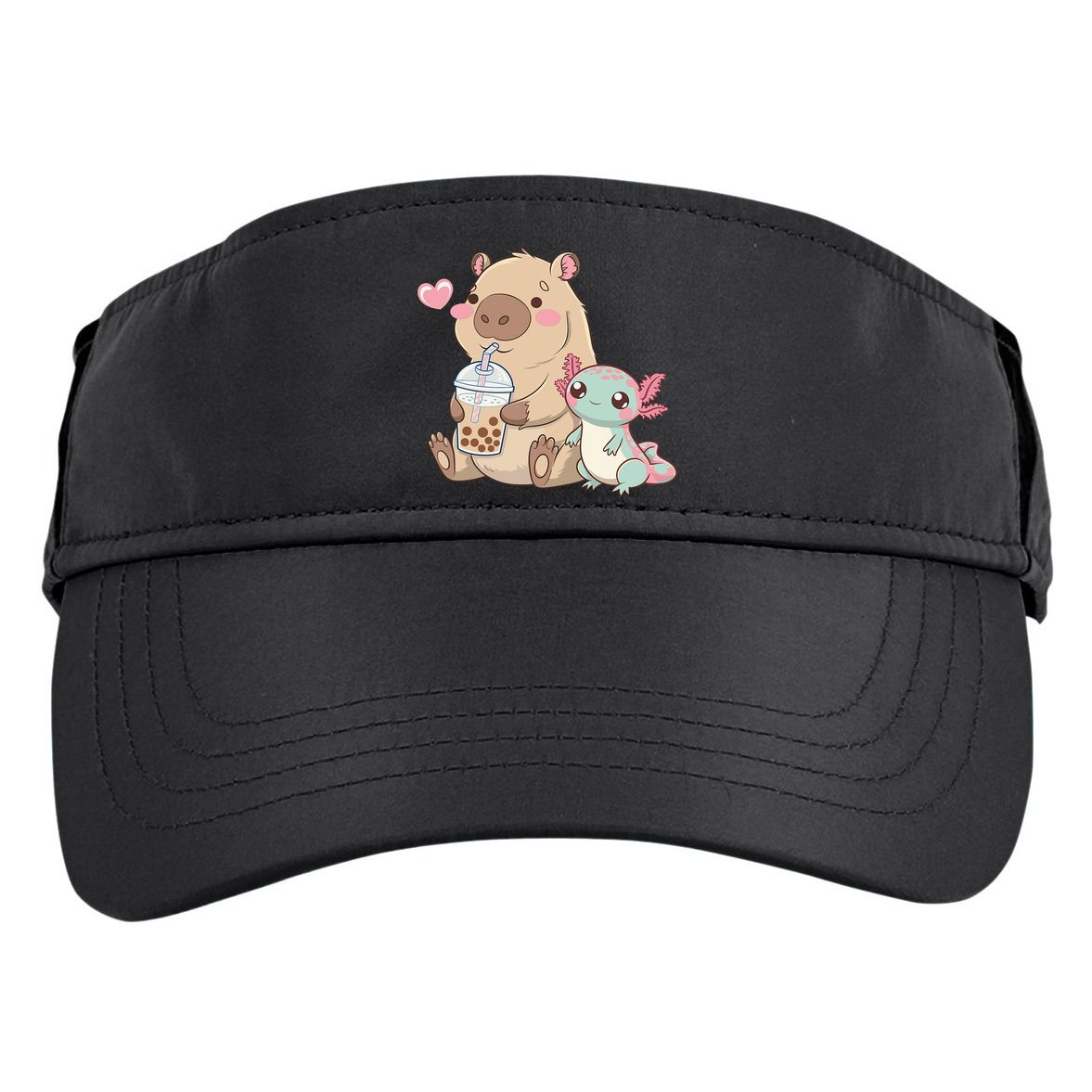 Cute Axolotl Lover Capybara Kawaii Anime Drinking Bubble Tea Adult Drive Performance Visor