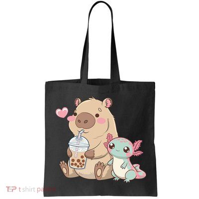 Cute Axolotl Lover Capybara Kawaii Anime Drinking Bubble Tea Bag