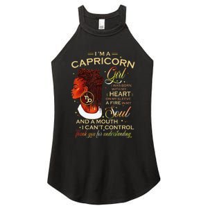 Capricorn Afro Locs Zodiac Signs Birthday Gift Women's Perfect Tri Rocker Tank