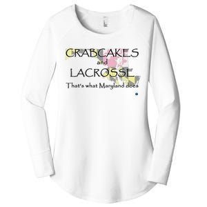 Crabcakes And Lacrosse ThatS What Maryland Does Women's Perfect Tri Tunic Long Sleeve Shirt