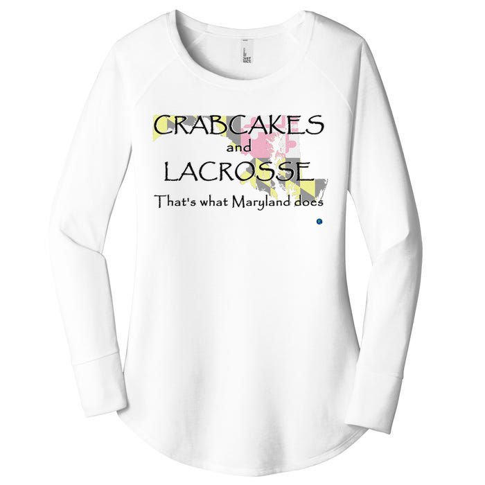 Crabcakes And Lacrosse ThatS What Maryland Does Women's Perfect Tri Tunic Long Sleeve Shirt