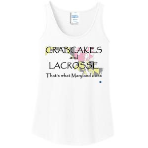 Crabcakes And Lacrosse ThatS What Maryland Does Ladies Essential Tank